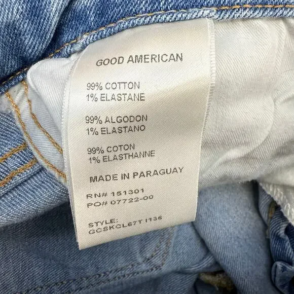 Good American Jeans Women's 8/29 Light Blue Skinny Stretch High Rise Preppy - Picture 7 of 12